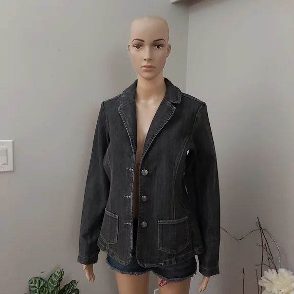 Dark Gray Jean Jacket - Picture 3 of 10